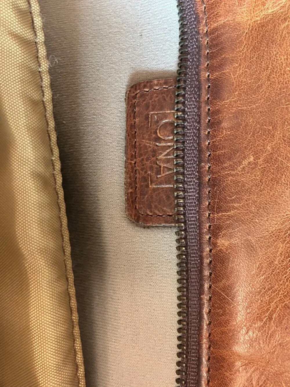 ONA The Capri Brown Antique Cognac Leather Camera Tote Bag READ